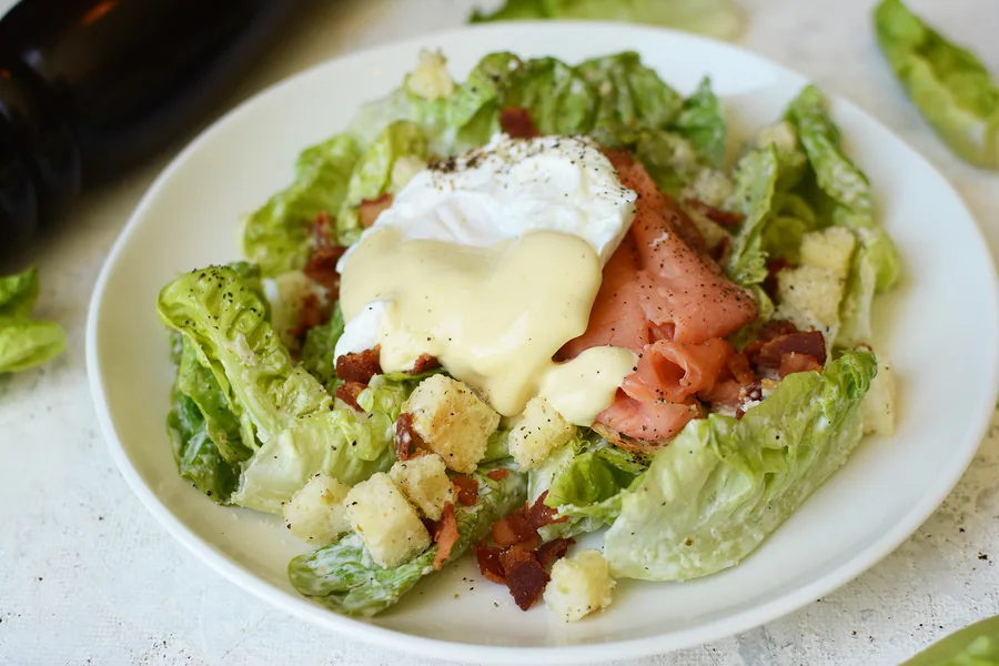 Smoked Salmon Caesar Salad with Poached Egg