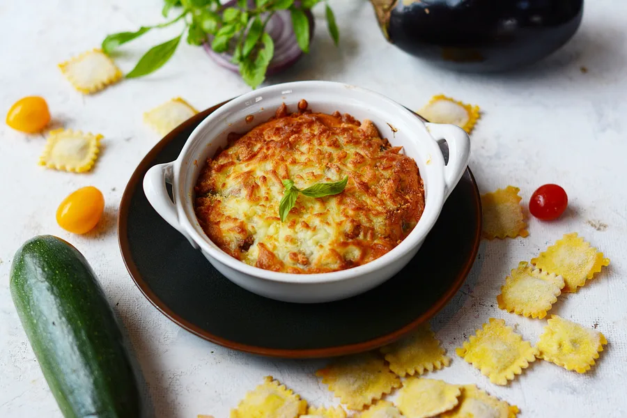 Raviolini Gratin - Chicken Cream Mushroom or Tomato Sauce
